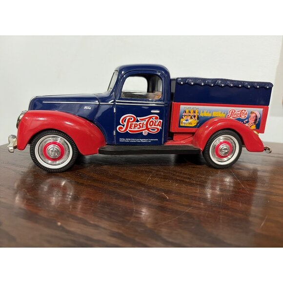 1940 Ford Diecast Pepsi Cola Truck Model Collectible Vintage Red & Blue - Picture 1 of 7